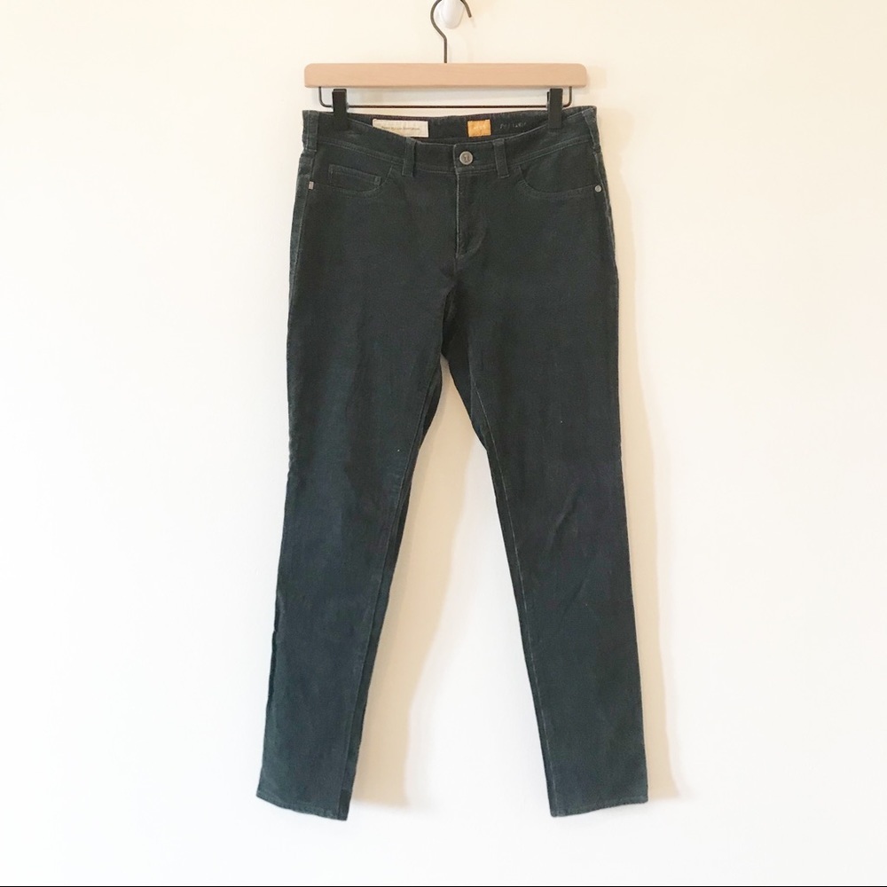Anthropologie Pilcro and the Letterpress Dark Green Corduroy Pants Serif Sz 28